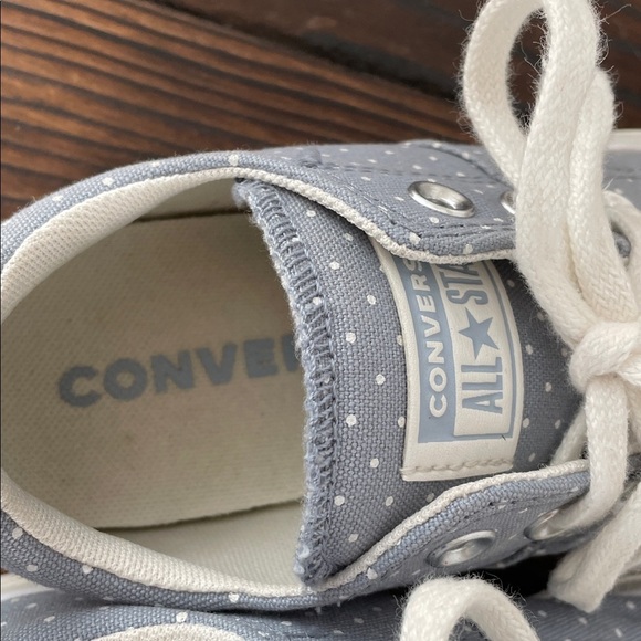 Converse Chuck Taylor Madison Low Top Blue and White Polka Dot Sneakers - Picture 7 of 8